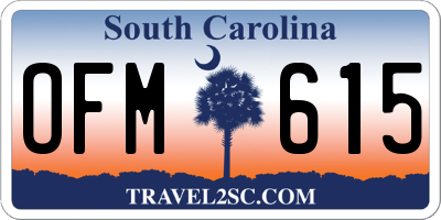 SC license plate OFM615