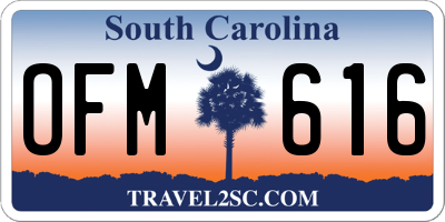 SC license plate OFM616