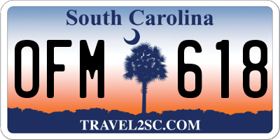 SC license plate OFM618