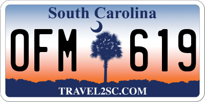 SC license plate OFM619
