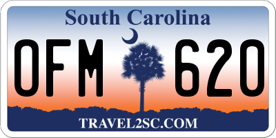 SC license plate OFM620