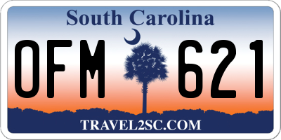 SC license plate OFM621