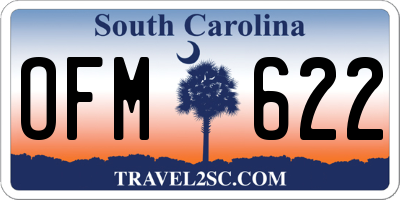 SC license plate OFM622
