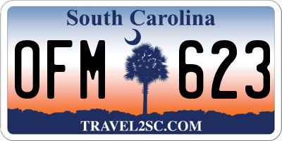 SC license plate OFM623