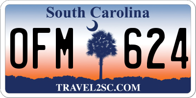 SC license plate OFM624