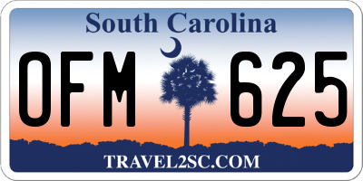 SC license plate OFM625