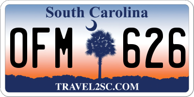 SC license plate OFM626