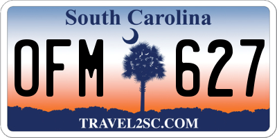 SC license plate OFM627