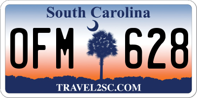 SC license plate OFM628