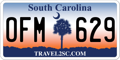 SC license plate OFM629