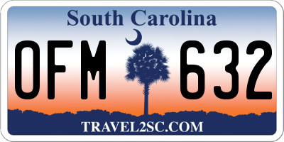 SC license plate OFM632