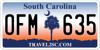 SC license plate OFM635