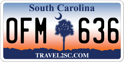 SC license plate OFM636