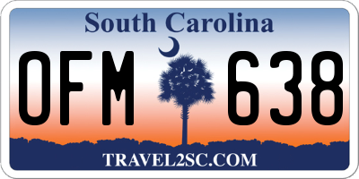 SC license plate OFM638