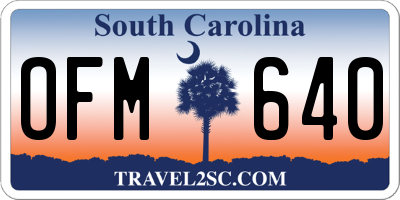 SC license plate OFM640