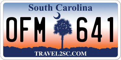 SC license plate OFM641