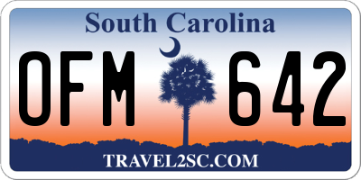 SC license plate OFM642