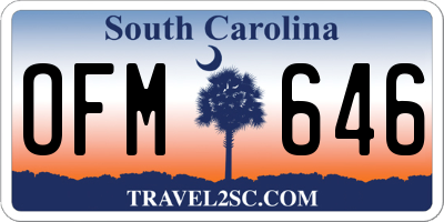 SC license plate OFM646