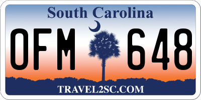 SC license plate OFM648