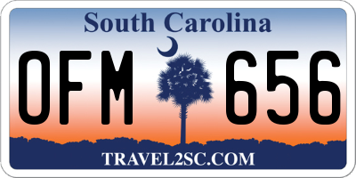 SC license plate OFM656