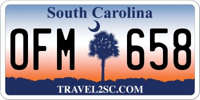 SC license plate OFM658