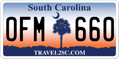 SC license plate OFM660