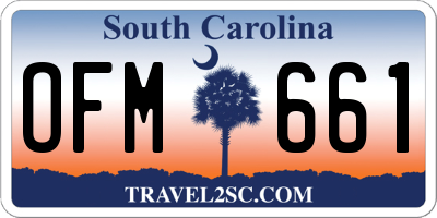 SC license plate OFM661