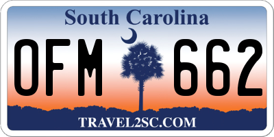 SC license plate OFM662