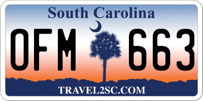 SC license plate OFM663