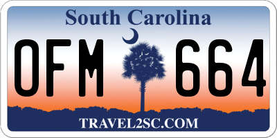SC license plate OFM664