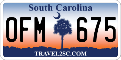 SC license plate OFM675