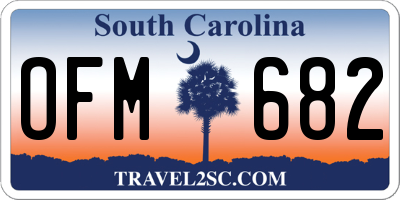 SC license plate OFM682
