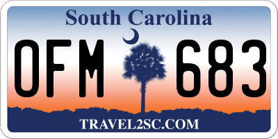 SC license plate OFM683