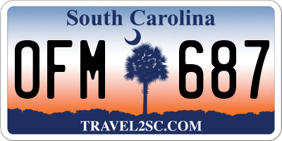 SC license plate OFM687