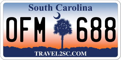 SC license plate OFM688