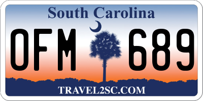 SC license plate OFM689