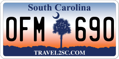 SC license plate OFM690