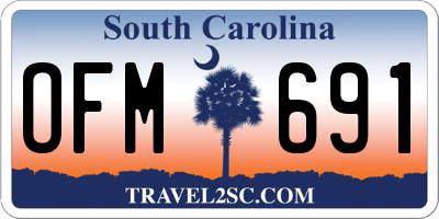 SC license plate OFM691