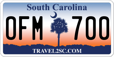 SC license plate OFM700