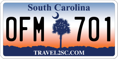 SC license plate OFM701