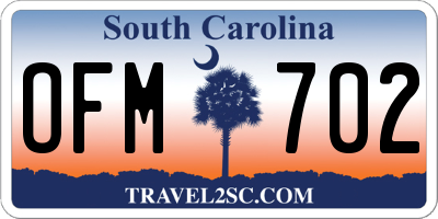 SC license plate OFM702