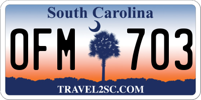 SC license plate OFM703