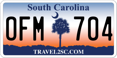 SC license plate OFM704