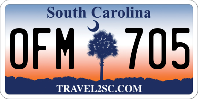 SC license plate OFM705