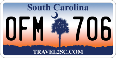 SC license plate OFM706