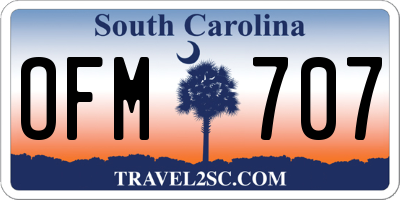 SC license plate OFM707