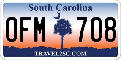 SC license plate OFM708