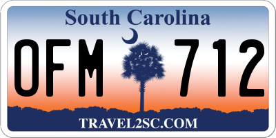 SC license plate OFM712