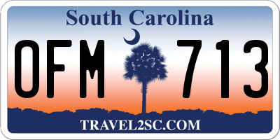 SC license plate OFM713