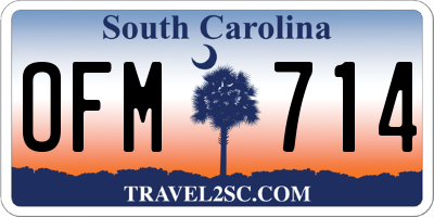 SC license plate OFM714